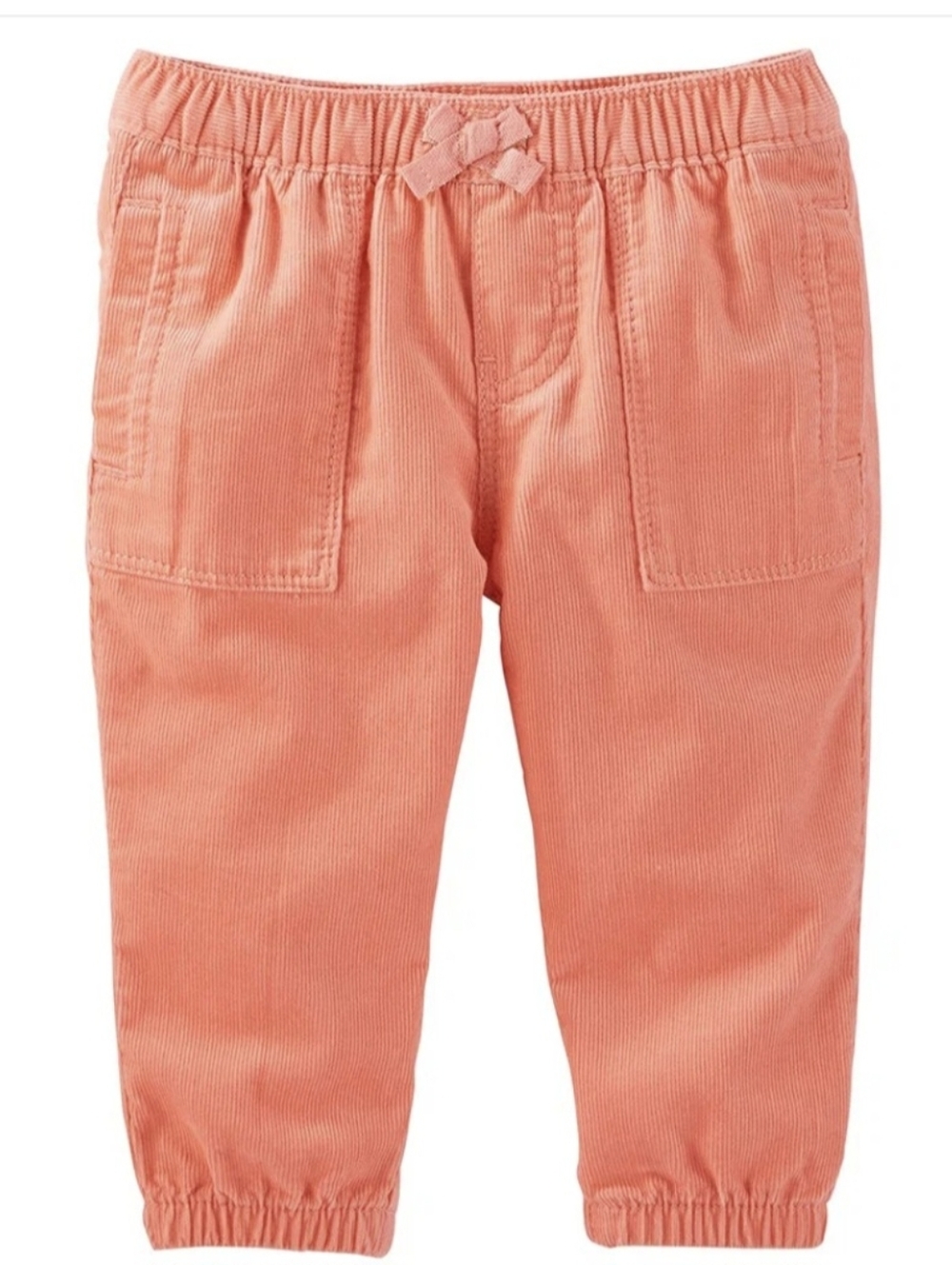 Baby B'gosh Girls' Coral Pull On Corduroy Jogger Pants - Kid's Bottoms